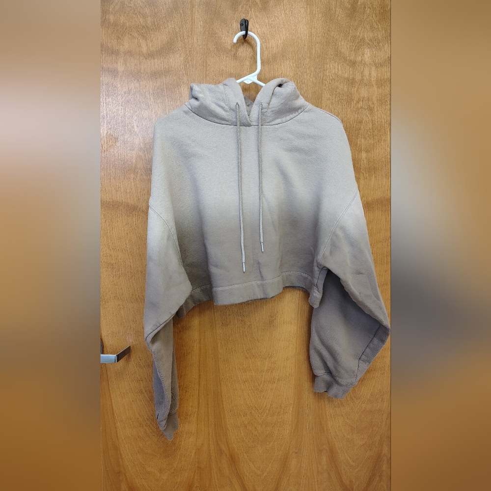 ALO Yoga Women's Cropped Ombre Hoodie In Taupe/Brown